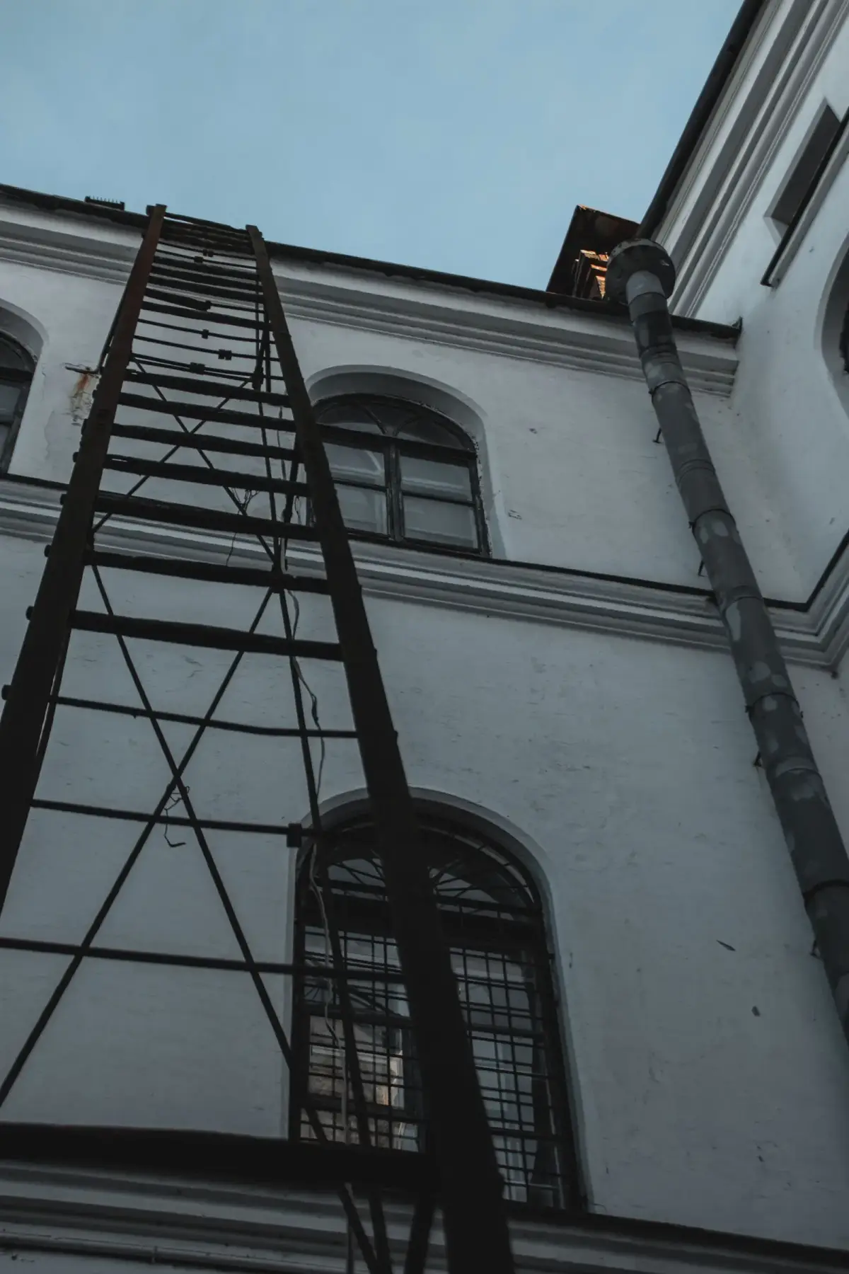 A ladder leaning against a building
